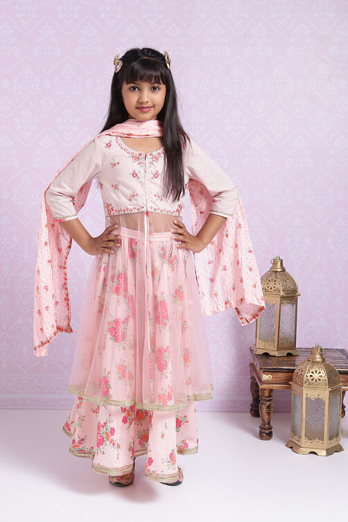 Pink Cotton Lehenga Set image number 5