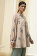 Beige Pure Cotton Shirt-Style A-Line Short Kurta image number 4