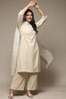 Red Cotton Blend Straight Kurta Palazzo Suit Set image number 0