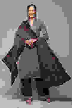 Dark Military Green Art Silk Straight Kurta Palazzo Suit Set image number 0