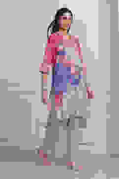 Lilac Printed Straight Kurta Set image number 5