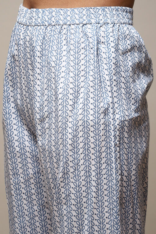 Indigo Cotton Hand Block Print Unstitched Suit Set image number 3