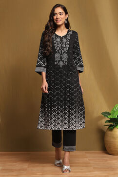 Black Jacquard Straight Set image number 6