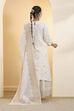 Off-White Poly Jacquard Printed Dupatta image number 2