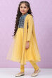 Mustard Yellow Art Silk Anarkali with Jacket Kurta Churidar Suit Set image number 7