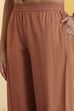Teal Floral Printed Poly Linen Kurta Set image number 4