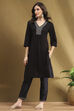 Bottle Green Solid Gathered Straight Kurta image number 0