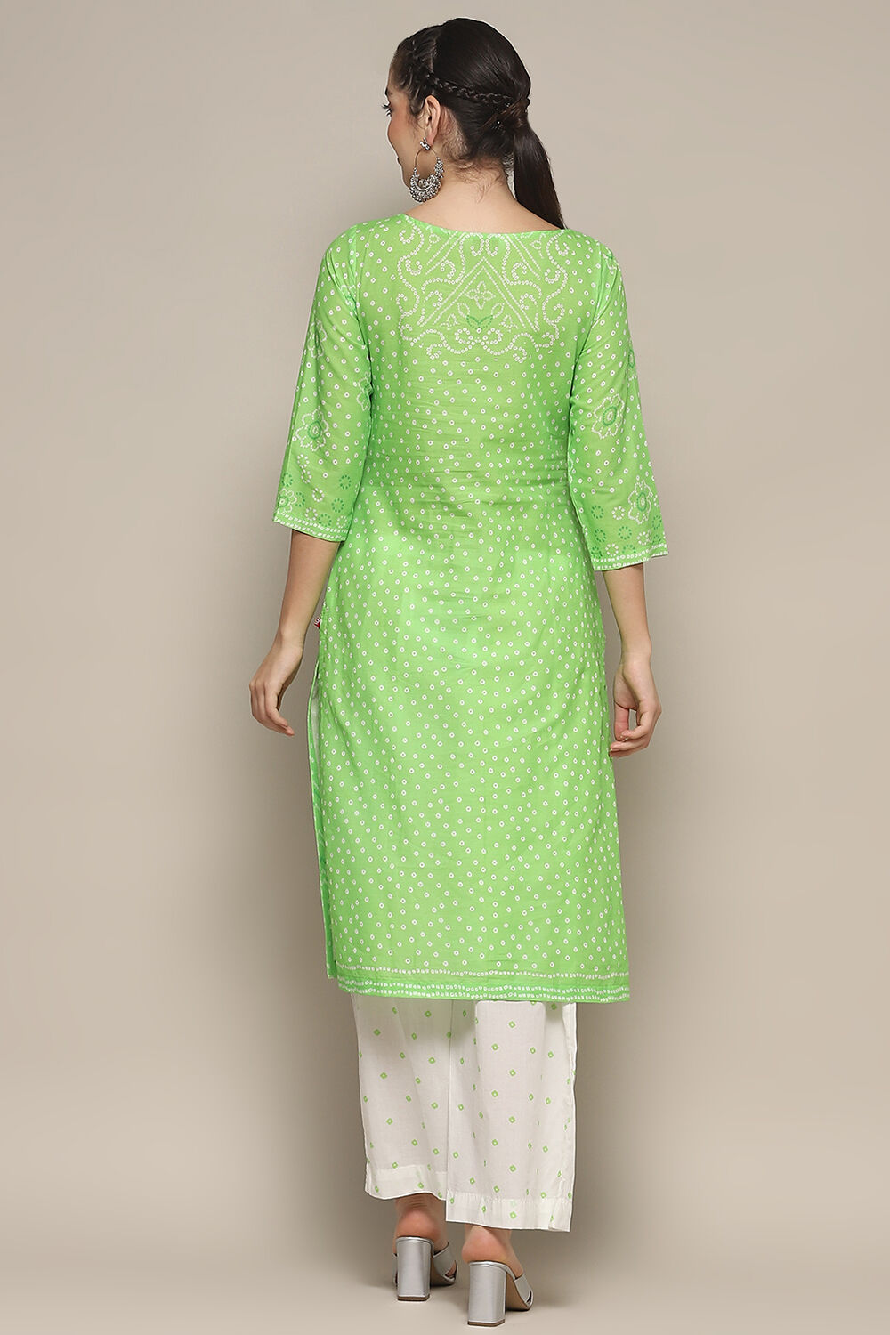 Aqua Blue Voile Straight Kurta Palazzo Suit Set image number 5