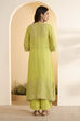 Yellow Poly Georgette Regular Fusion Set image number 4