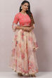 Mango Yellow Poly Cotton Lehenga Set image number 7