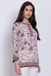 Blue Art Silk Straight Printed Kurti image number 3