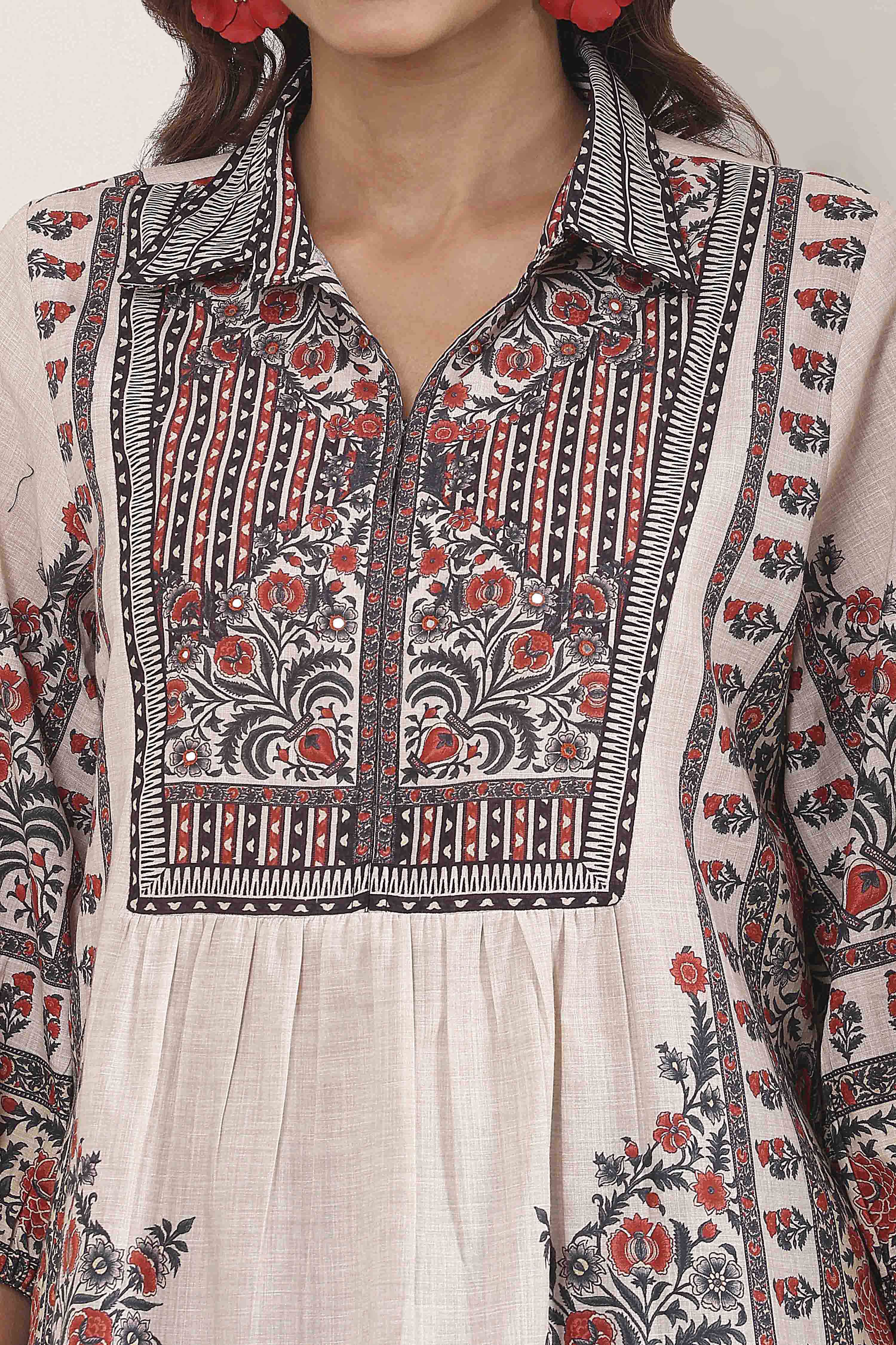 Brown Cotton Straight Shirt image number 1