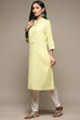 Blue Cotton Blend Straight Yarndyed Kurta image number 5