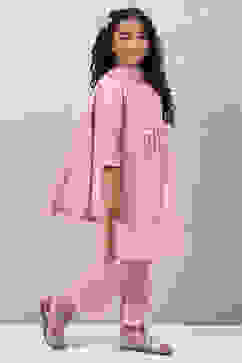 Blush Pink Viscose Straight  Kurta Palazzo Suit Set image number 6