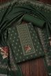 Brown Linen Hand Work With Rajasthani Print Unstitched Suit Set image number 1