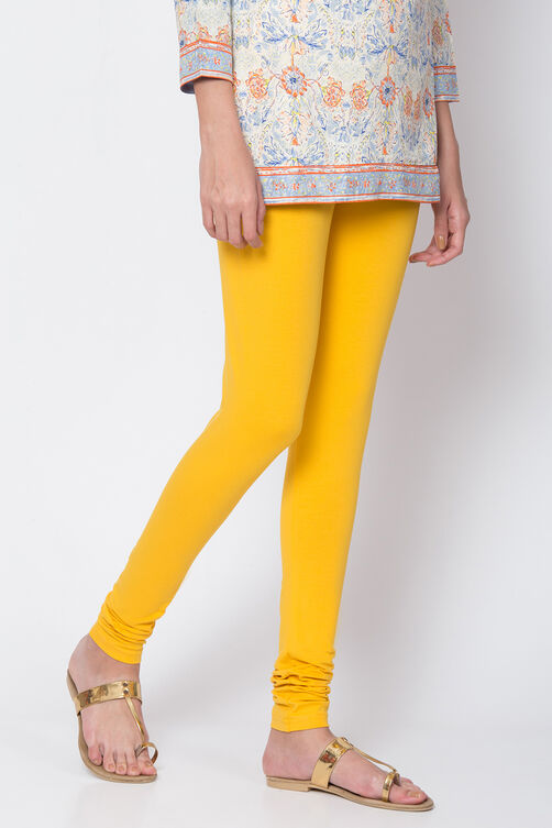 White Cotton Blend Dyed Churidar image number 0
