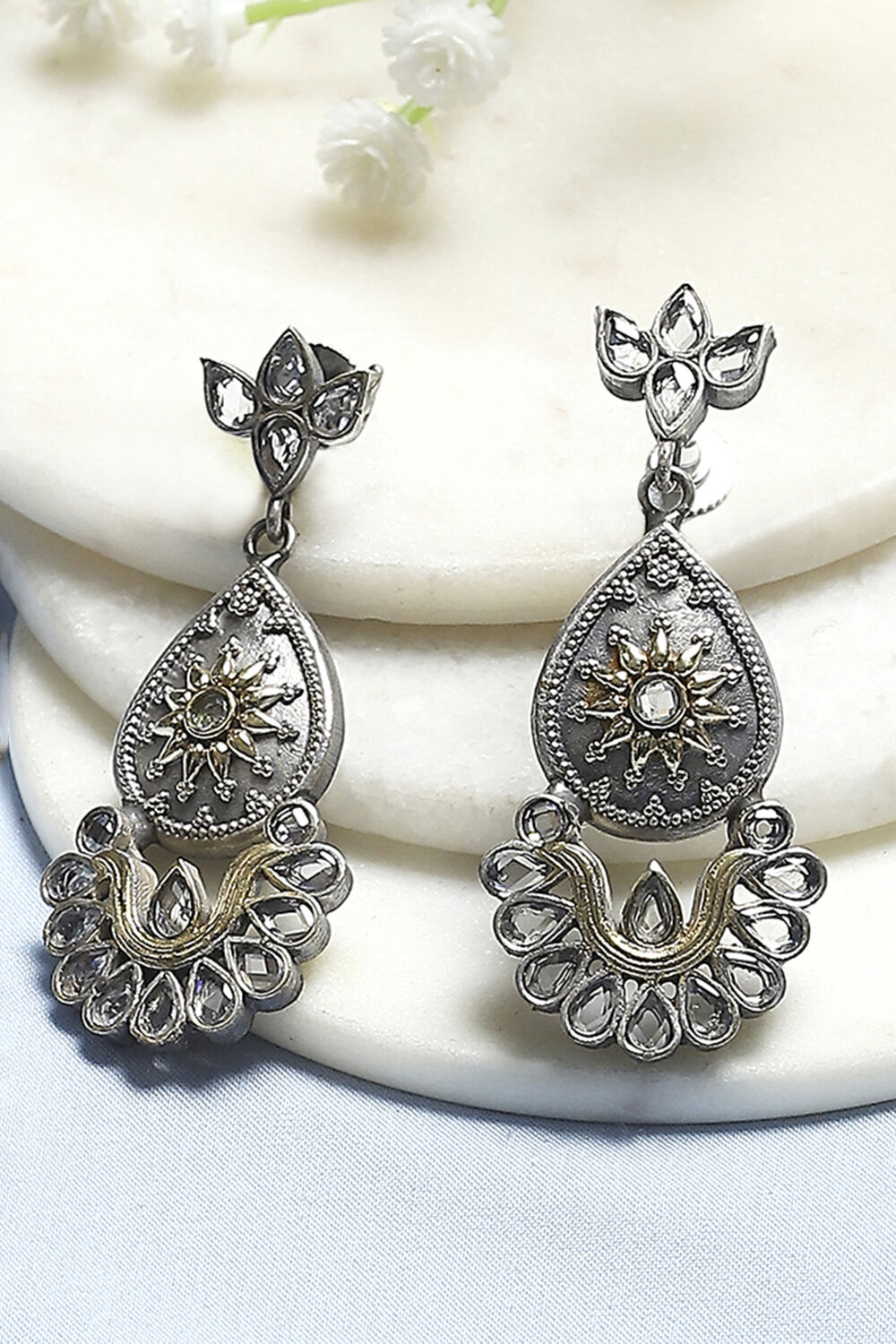 Oxidised Gold Brass Drop & Danglers image number 0