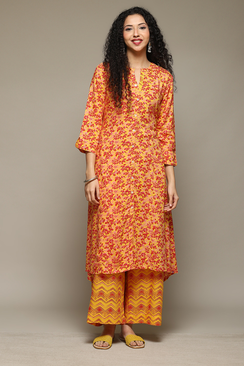 White & Blue Rayon Straight Kurta Palazzo Suit Set image number 6