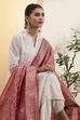 Red Poly Zari Dupatta image number 2