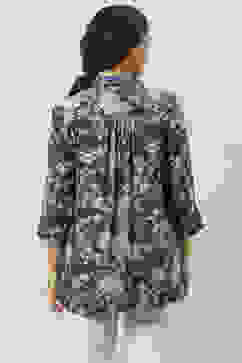 Indigo LIVA Straight Printed Shirt image number 4