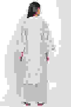 Grey Poly Metallic Straight Kurta Palazzo Suit Set image number 5