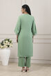 Green Viscose Rayon Straight Suit Set image number 4