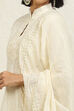 White Cotton Blend Handloom Unstitched Suit Set image number 2