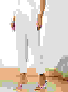 White Cotton Solid Pant image number 2