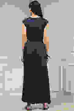 Navy Blue Viscose Rayon Asymmetric Dyed Jumpsuit image number 3