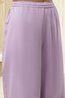 Lavender Cotton Silk Embroidered Straight Suit Set image number 2