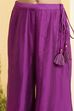 Purple Viscose Rayon Floral 3 Piece Co-ord Set image number 2