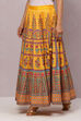 Yellow Flared Art Silk Skirts image number 0