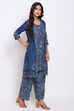 Indigo Cotton Straight Fusion Wear 3 Piece Set image number 4