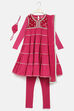 Pink Viscose Straight Kurta Churidar Suit Set image number 0