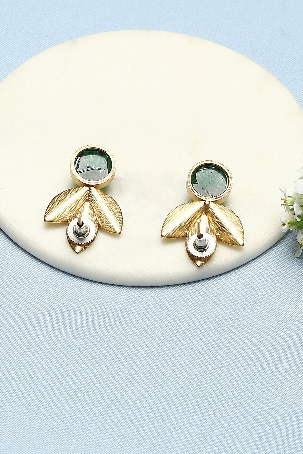 Green Brass Earrings image number 2