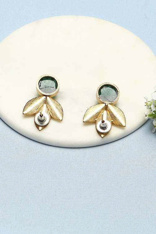 Green Brass Earrings image number 2