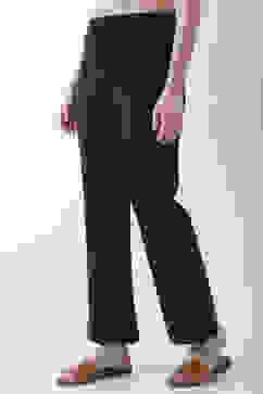 Navy Blue Solid Flared Pants image number 2