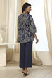 Blue Pure Cotton Fusion Short Kurta Set image number 4