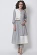 Grey Cotton A-Line Yarndyed Kurta image number 0