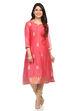 Off White Poly Metallic Cotton Straight Printed Kurta image number 0