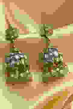 Mint Green Alloy Jhumka image number 0