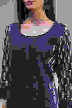 Blue Cotton Hand Embroidered Unstitched Suit Set image number 2