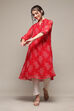 Teal Polyester Straight Printed Kurta image number 0