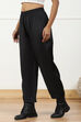 Black Solid Mid-Rise Regular Pants image number 2
