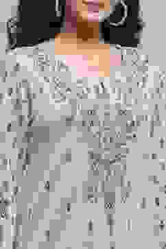 Ivory White Cotton Blend Regular Kurta image number 1