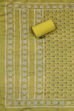 Aqua Cotton Handloom Unstitched Suit Set image number 3