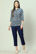 Off White Cotton Blend Palazzo image number 5
