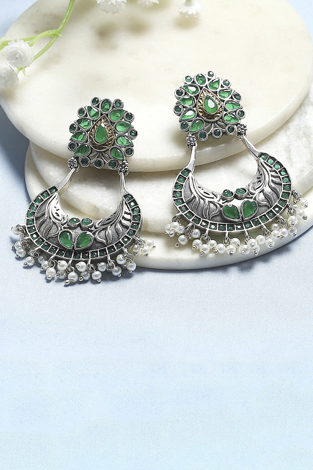 Green Stone Earrings image number 0
