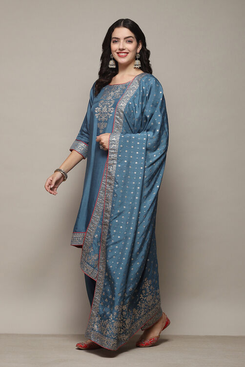 Fuchsia Viscose Straight Kurta Salwar Suit Set image number 4