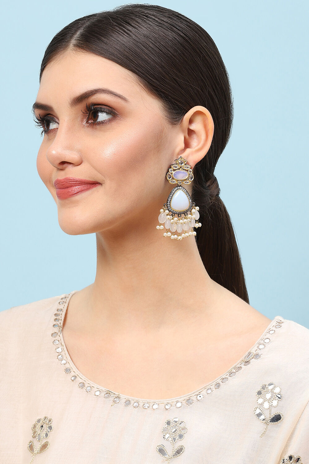 White Brass Earrings image number 3